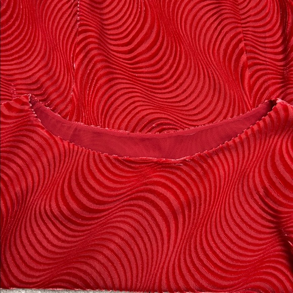 Talbots Crushed Velvet Burnout Wavy Swirl Pattern Coral Lined Silk Blend Top - Picture 5 of 8